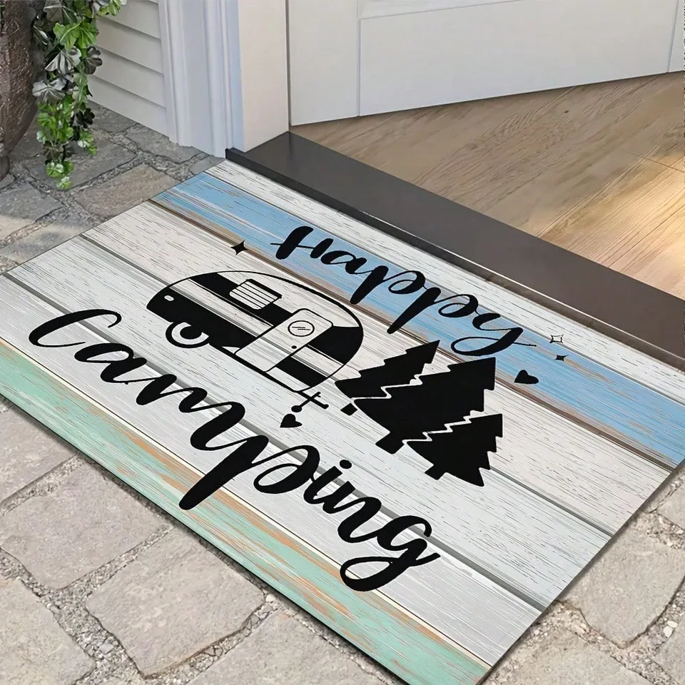 Happy Camper Non Slip Outdoor Indoor Doormat