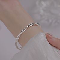 Fashion Twisted Weaving Charms Bracelets Bangles for Women Vintage Jewelry Silver Color Adjustable Bangle pulseras para mujer