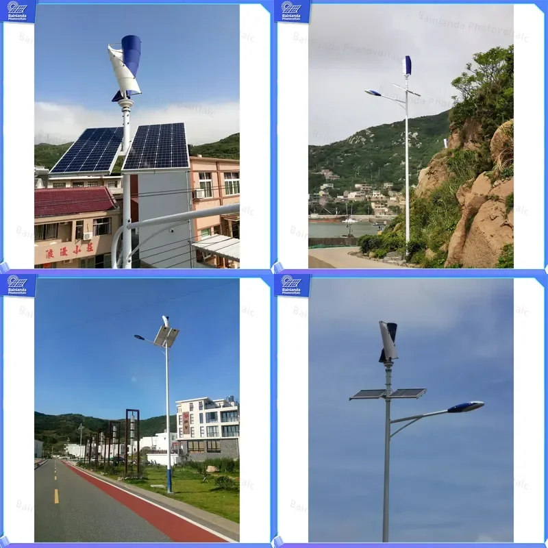 Vertical Axis Wind Turbine 100W 200W 300W 400W Hybrid Solar Generator Kit High Efficiency Home Marine Office Power System