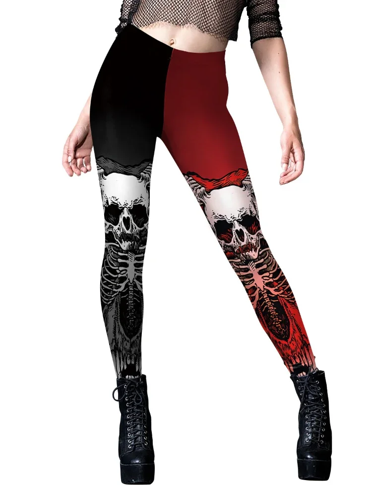 pant Women Tight Leggings Skull Head Print Trousers Little Foot Yoga Pants Spring Winter Slack slim fit Sexy Spicy Girl Dressing