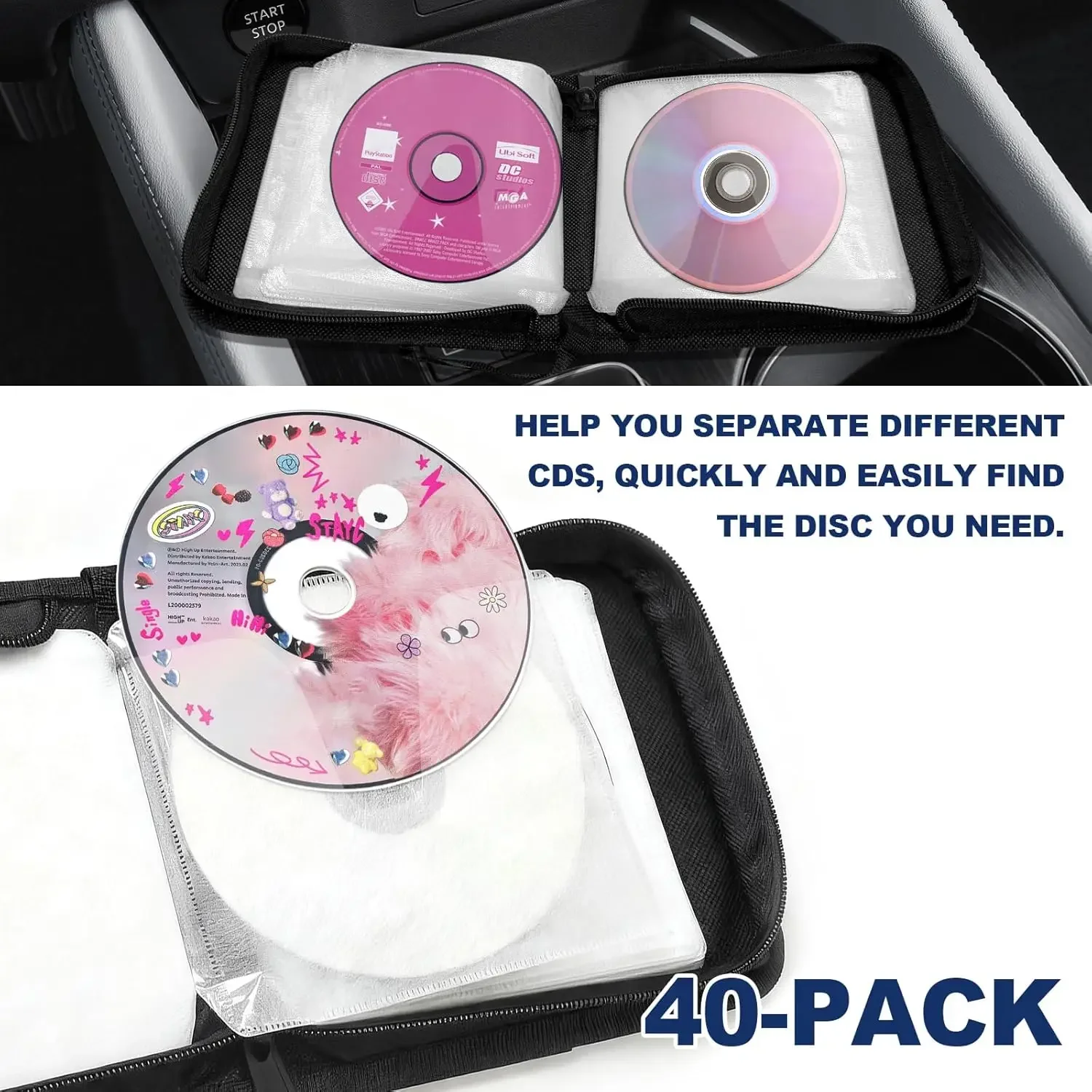 

NEW! 1Pc 40Tablets CD DVD Discs Oxford Handbags Storage Case CD/DVD Case CD Case Storage DVD Organizer Case DVD Booklet Holder