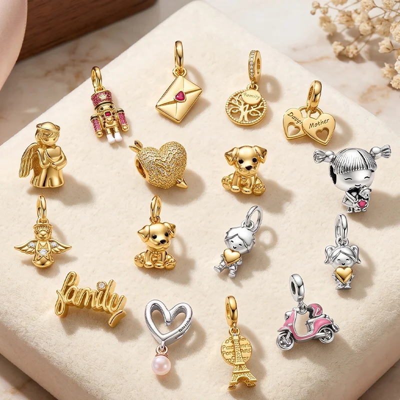Puppies Motorcycles Emotion Angel Multiple Types Charms Bead Pendant For Original European Snake Bone Bracelet DIY Jewelry Gifts