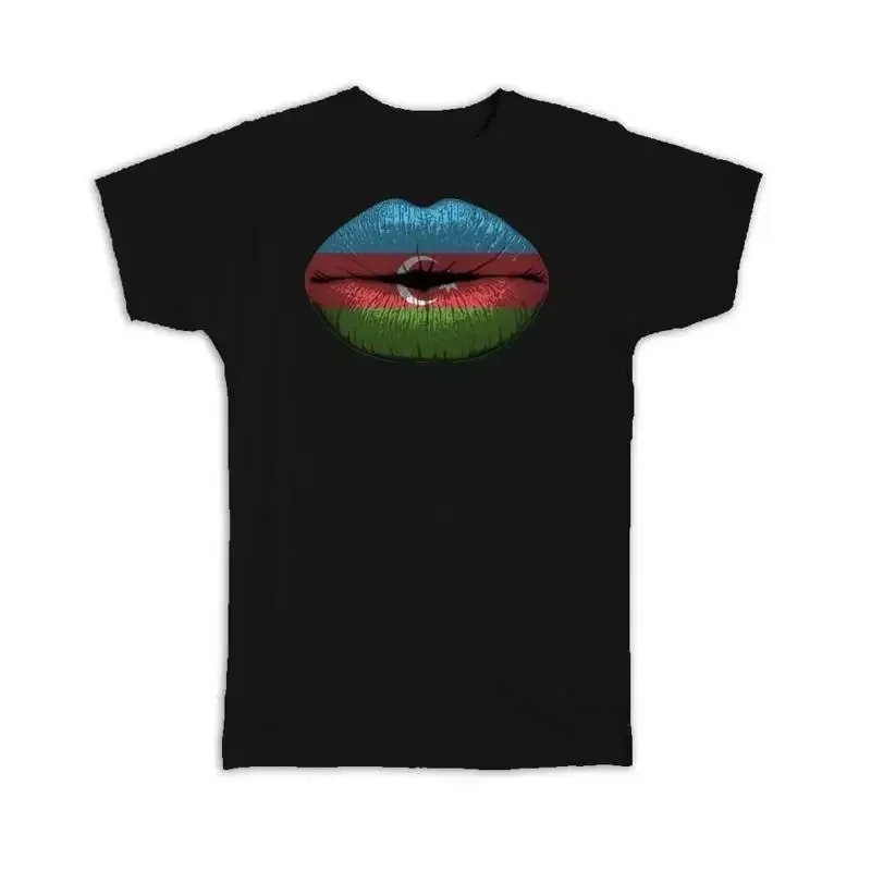 Lips Azerbaijani Flag Azerbaijan Expat Country For Her Woman T shirt