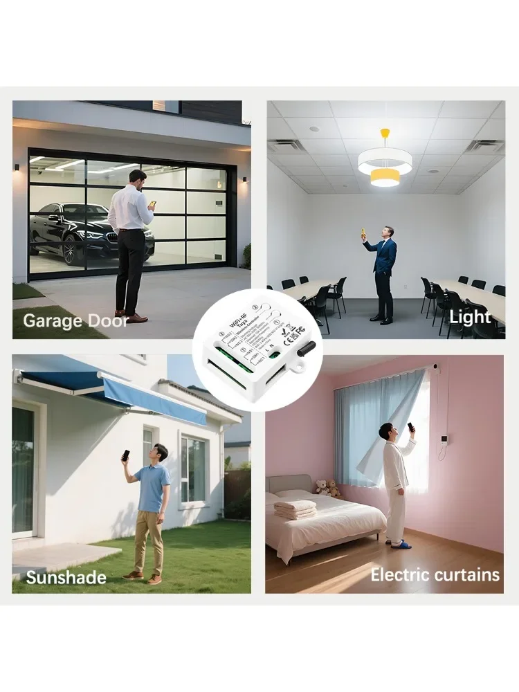 Inteligentny przełącznik WiFi RF Tuya AC 110V 220V 2-kanałowy przekaźnik bezpotencjałowy i bezprzewodowy pilot 433MHz współpracujący z Google Assistant, Alexa — zdjęcie produktu 7