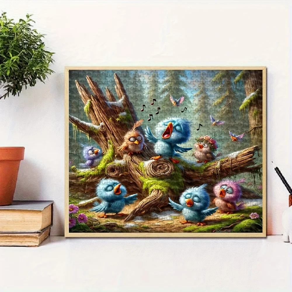 จิ๊กซอว์ภาพนกน้อยร้องเพลงในป่า ของเล่นเสริมสร้างสติปัญญา สำหรับผู้ใหญ่ แนวแฟนตาซี ตกแต่งบ้าน ของเล่นเสริมทักษะ