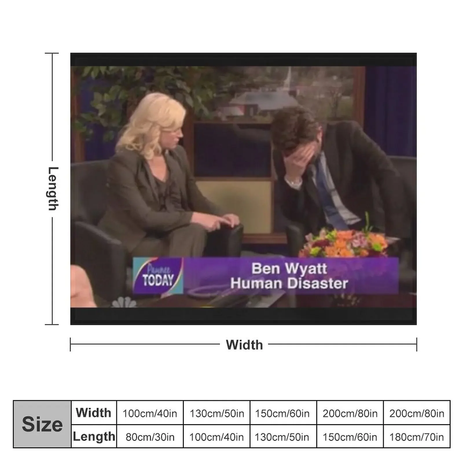 Ben Wyatt - Human Disaster Throw Blanket Soft Big funny gift blankets and throws Blankets