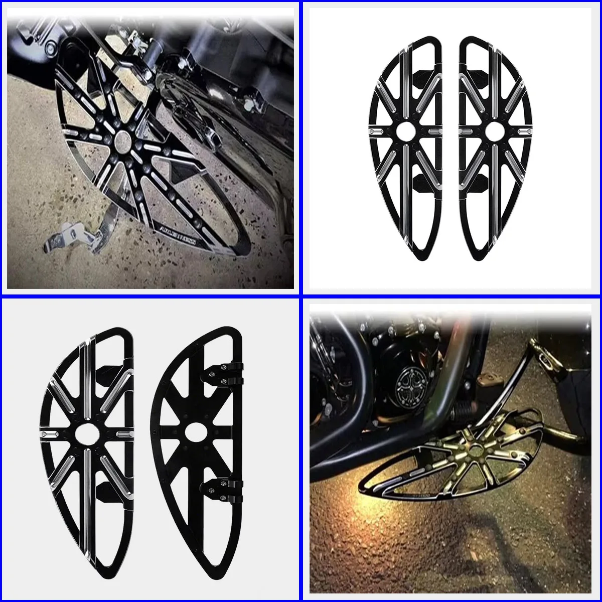 

Motorcycle Driver Footpegs Front Floorboards CNC Stretched Footboards Fit for Harley Touring Softail Street Road Glide Dyna