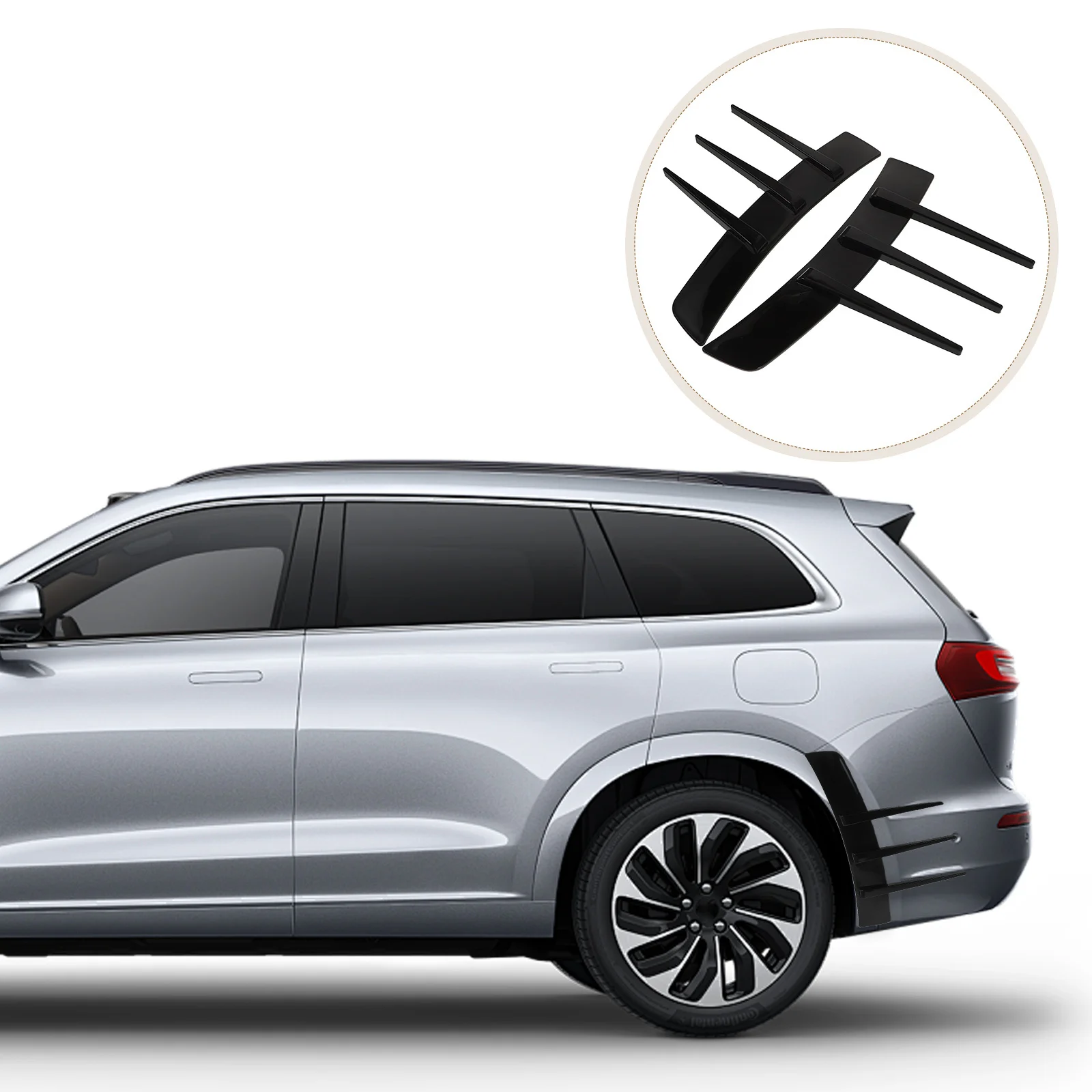 

2pcs Universal Side Wing Cover Trim Sticker Abs Car Body Decoration For Sedans Suvs Scratch Protection Easy Install Shark Fin