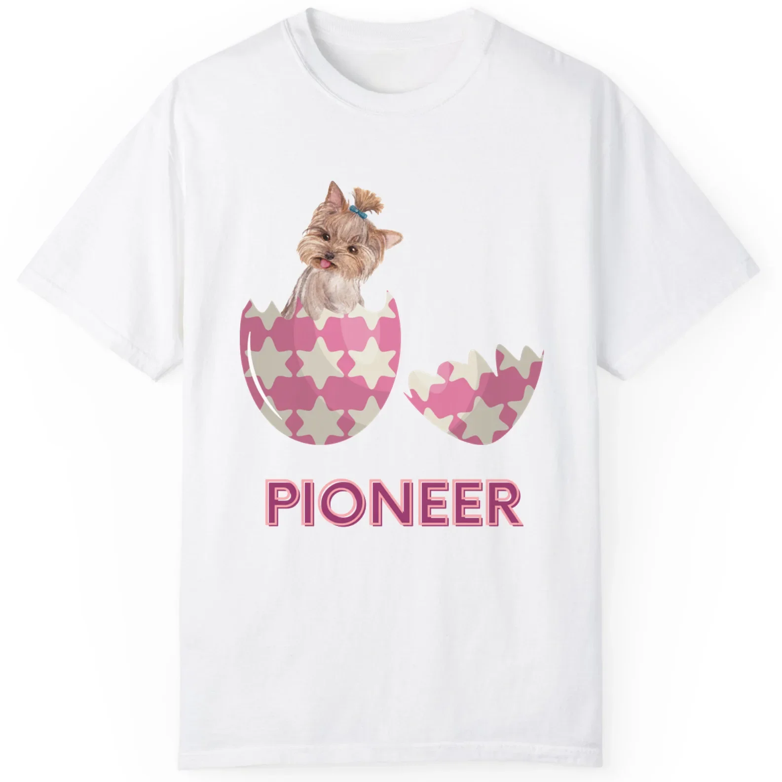 Cute dog In Egg Pioneer Day Best Gift Mens And Womens T-Shirt