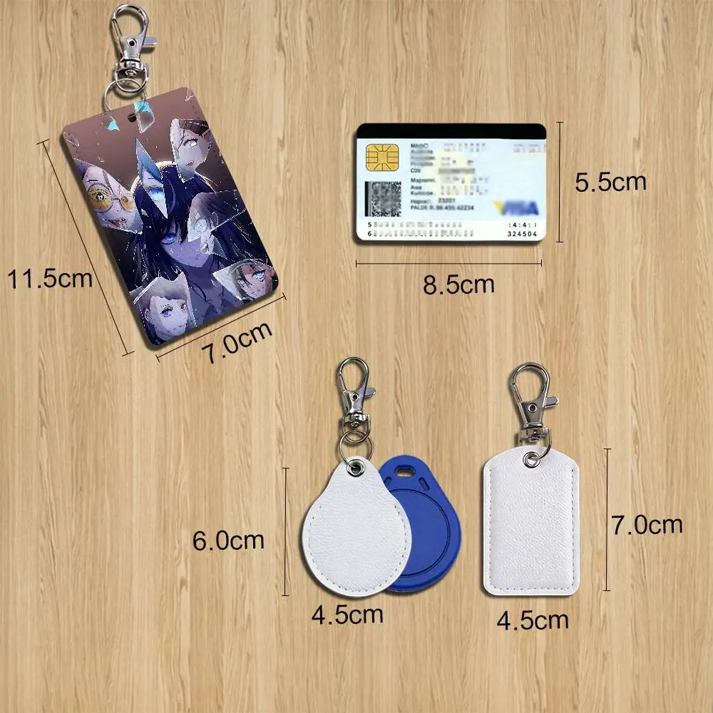 Cool-toned blue eyes Ado Card Holder With Keychain Executive Protection For Bank Credit Subway Bus Case image 2