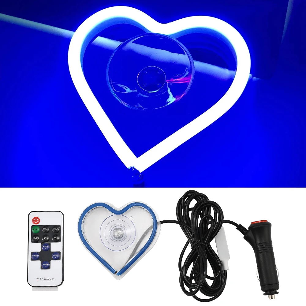 Car Window Neon Lights Interior Modification Heart-shaped luminous LED Ambient Light Atmosphere Lamp