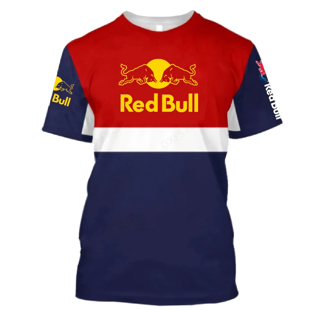 2025 Red Bull Off Road Motorcycle Racing T-shirt Red Bull 3D Top Summer Round Neck Sportswear Red Bull Outdoor Short Sleeve image 4