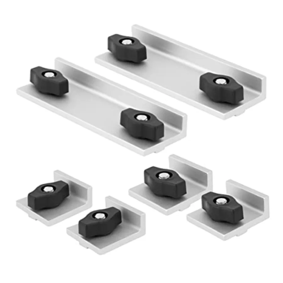 

POWERTEC 71799 T- Stop Kit Incl. 2 Long 2 Short Stops 2 InLine Stops T Track Stop Block for T-Track Woodworking Sanding and Rou