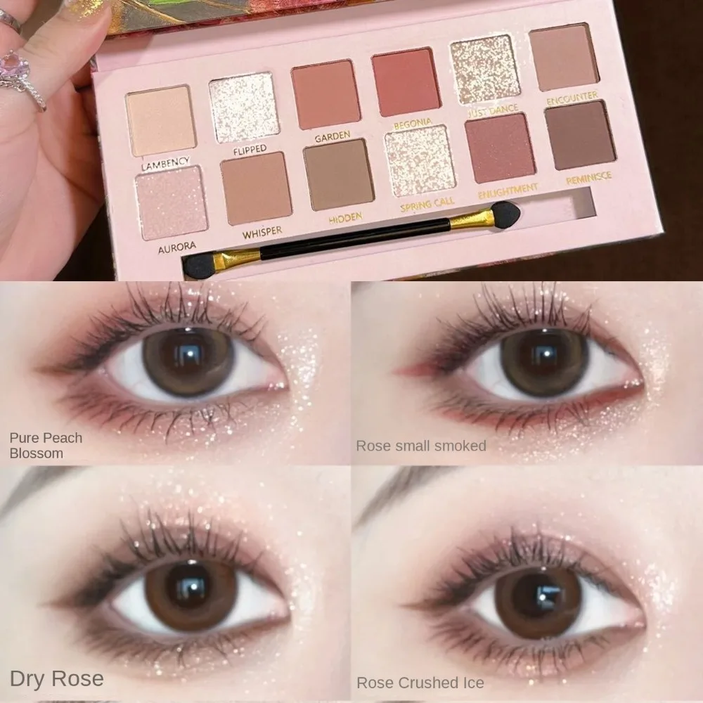 

с зеркалом, 12-цветная палитра теней для век, матовая, легко создаемая, мерцающая палитра теней для век, 12 цветов, масляная живопись, пигменты теней для век