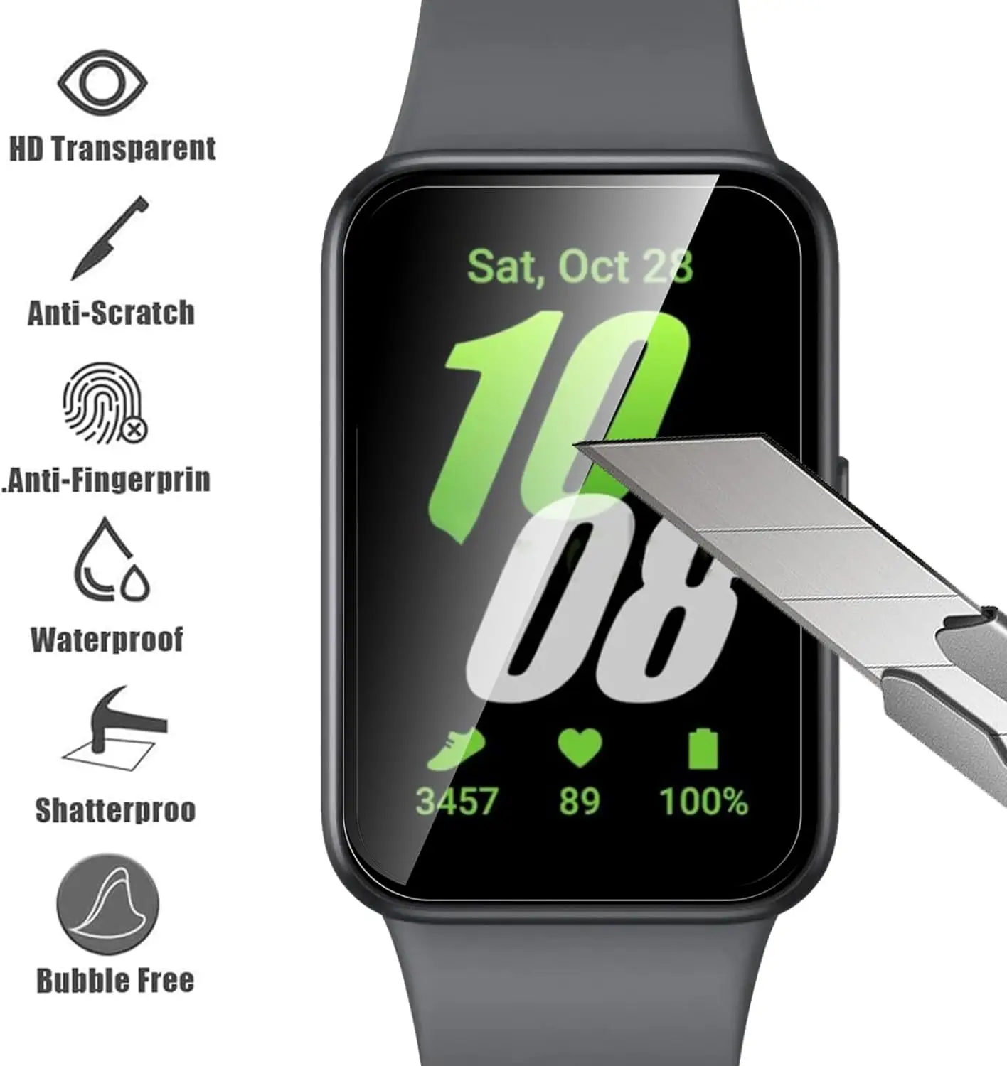 For Samsung Galaxy fit3 Hydrogel Film 3PC Anti-fall Scratch Film Smart Watch 3D Composite Hydrogel Film Accesso Watch Screen