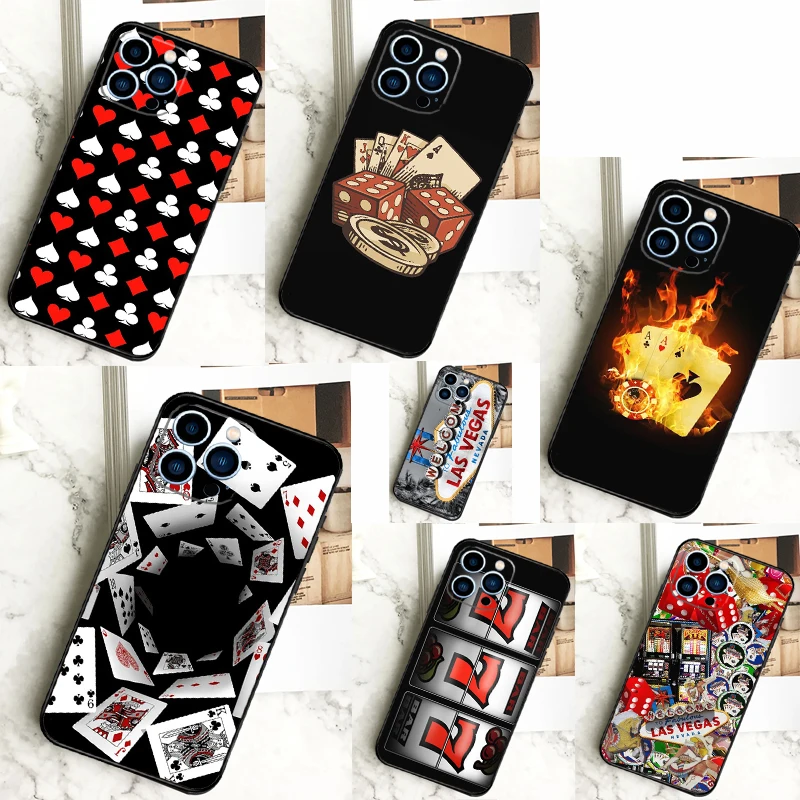 Las Vegas Casino Poker Case For iPhone 16 15 14 13 12 11 Pro Max X XR XS 7 8 Plus 12 13 Mini Bumper Cover