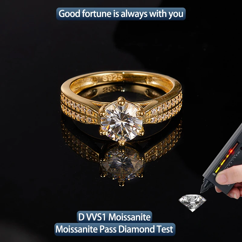 

S925 Silver Moissanite Trophy Ring D VVS1 Certified Hip Hop Style Jewelry Personalized rings Valentine's Day Gift