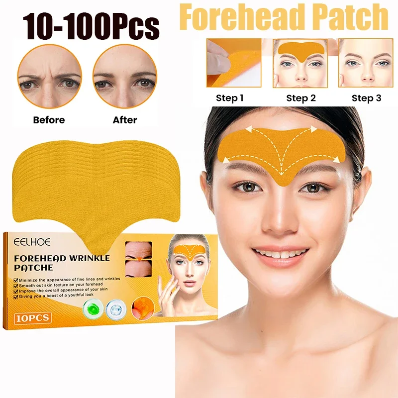 10-100Pcs Collagen Forehead Line Removal Gel Patch Anti Wrinkle Forehead Firming Mask Frown Lines Lifting Skin Care Stickers