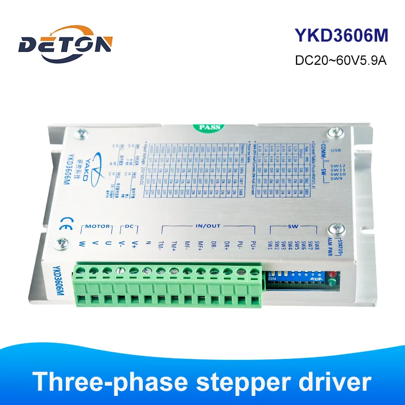 

Сервопривод YAKOTEC YKD3606M DC20 ~ 60 В, 5,9 А, трехступенчатый двигатель, используемый для обрабатывающего центра, фрезерный станок с ЧПУ