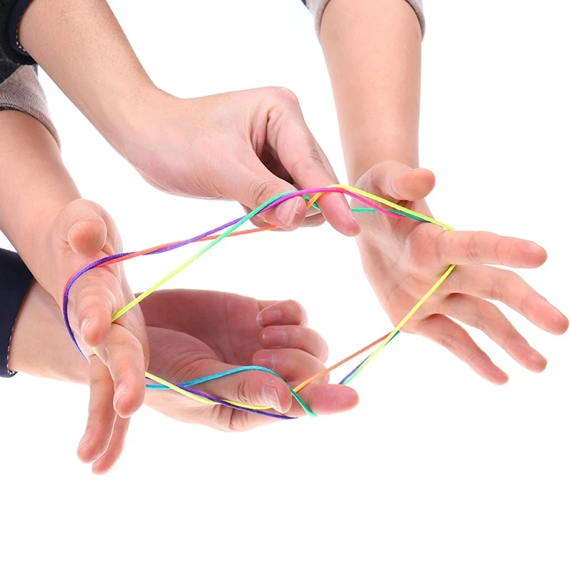 

10PCS Rainbow Rope Finger Games For Kids Cats Cradle String Toy Children's Day Festival Birthday Party Favors Kinder Spiele