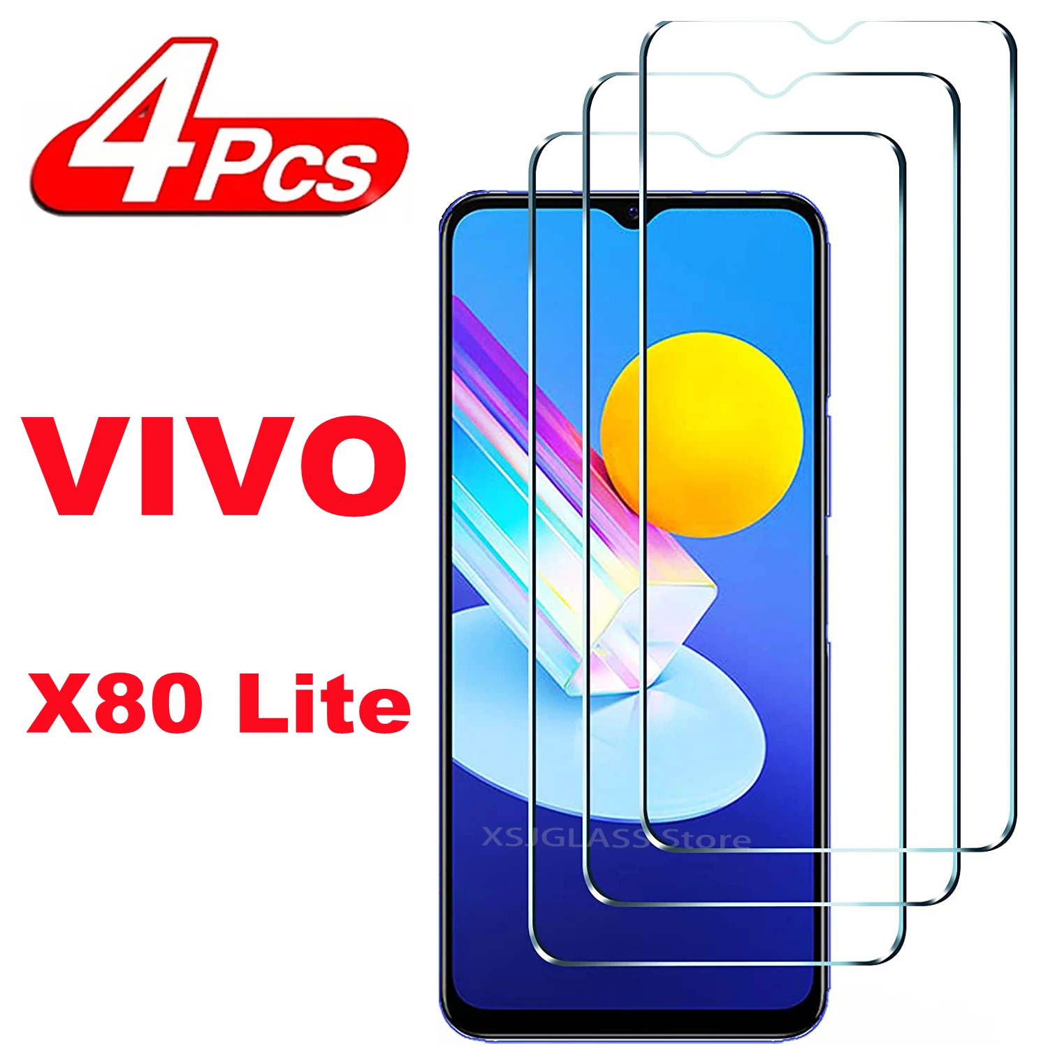 

2/4Pcs Tempered Glass For VIVO X80 Lite Screen Protector Glass Film