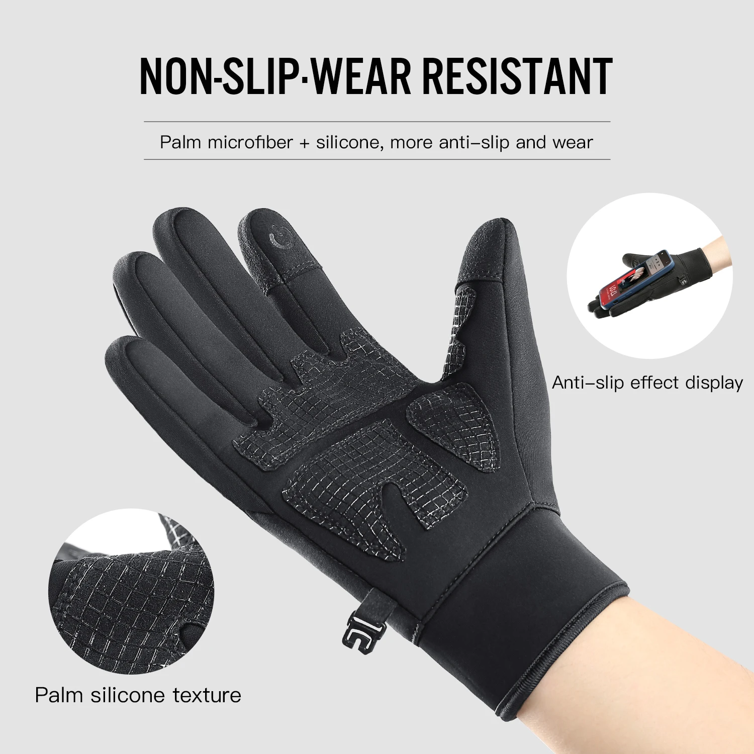 Ski Gloves Waterproof Touchscreen Snow Gloves Anti-slip Wear Resistant Cold Weather Thermal Snowboarding Gloves for Men Women