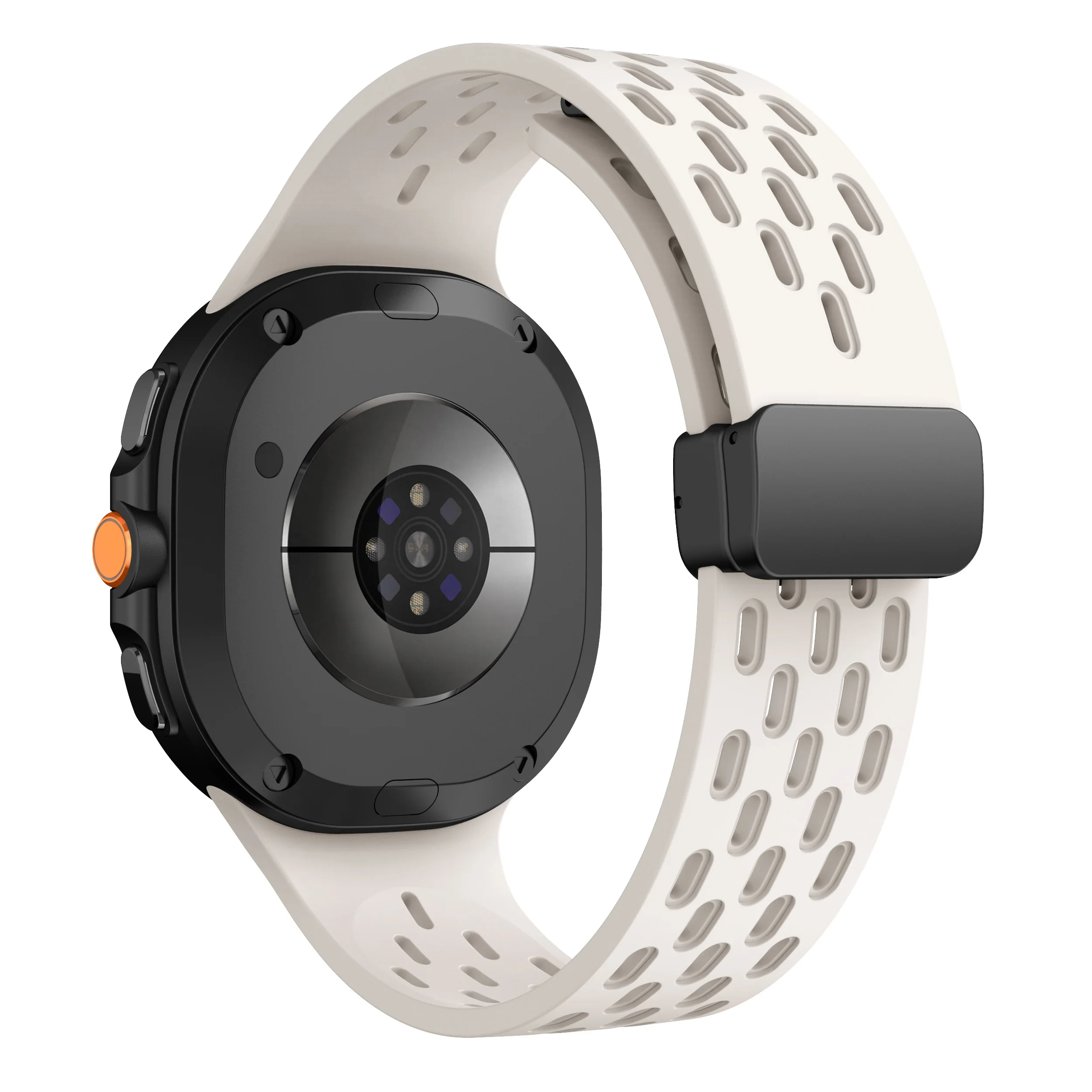 Oddychający silikonowy pasek do Samsung Galaxy Watch8 44mm / 40mm / Watch8 Classic 46mm z wieloma otworami i magnetycznym zapięciem - St