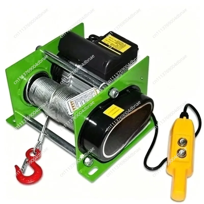 1800W 220V Electric Winch 400-800KG Electric Hoist 30M Steel Wire Rope Windlass Winding Engine Elevator Household Building Crane