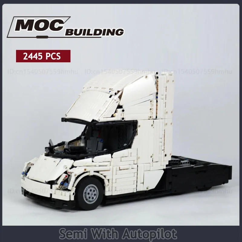 

Moc Building Blocks Semi With Autopilot And Torque Vectoring Technology Bricks DIY Assembly Model Motor Machine Set Toys Gifts