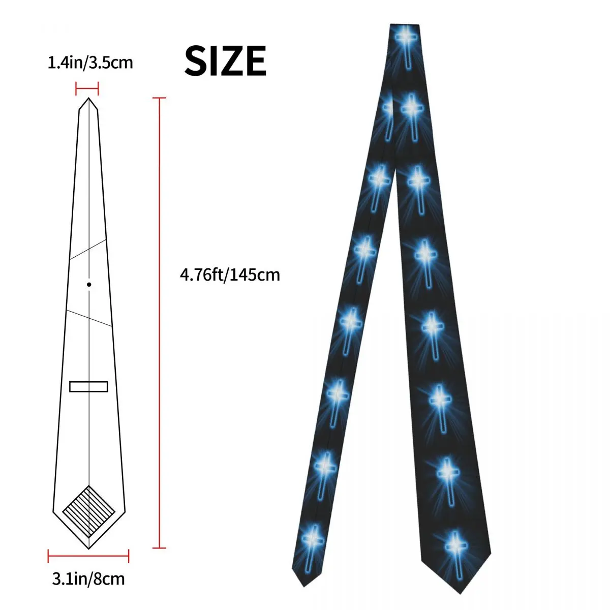 Fashion Christian Religious Jesus Neck Tie Men\'s Custom Silk Catholic Cross Neckties for Office Gravatas