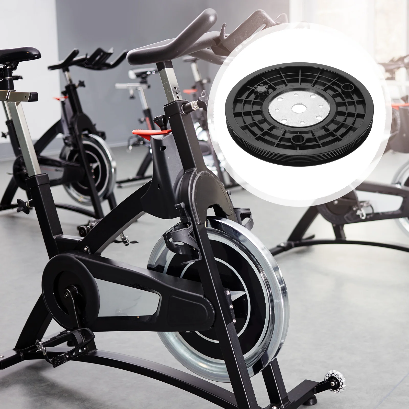 

Belt Drive Disc Wheel For Indoor Cycling Parts Fitness Machine Accessories Smooth Transmission Compatibility With Gym Bike