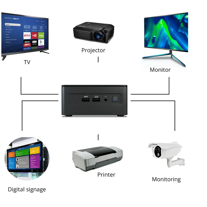 Intel-Mini PC Desktop com Processador Core, Intel NUC12WSHi5, i5-1240P, Processador Core, Xe Graphics, 4K, Windows 10, 11, Wi-Fi 6, Dual Thunderbolt 4