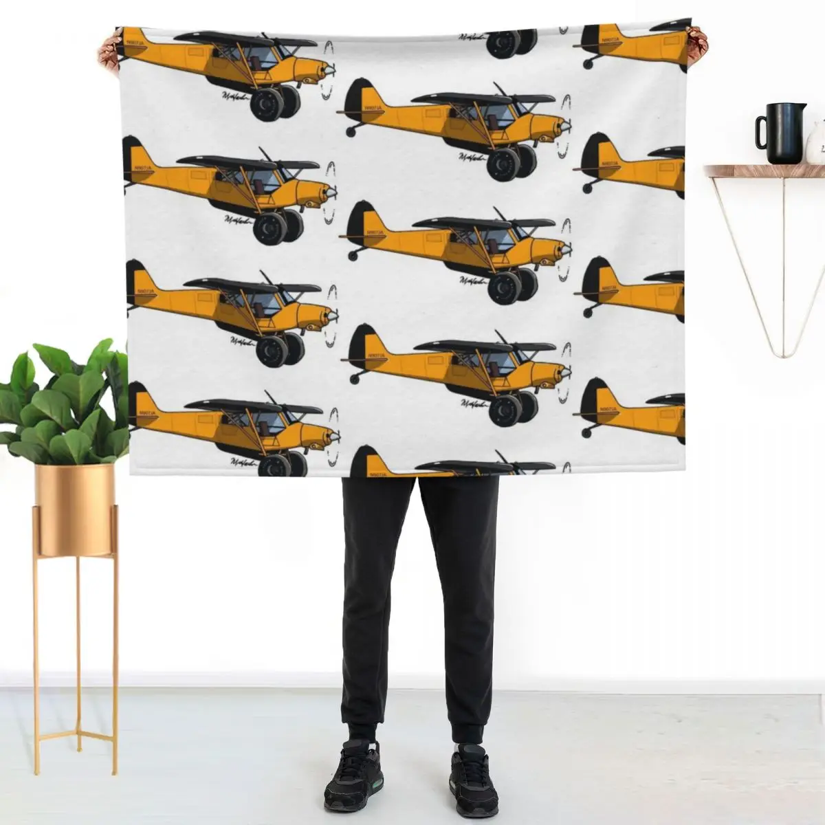 Yellow Experimental Super Cub Throw Blanket Vintage Hairys Thins Decorative Throw sofa bed Blankets