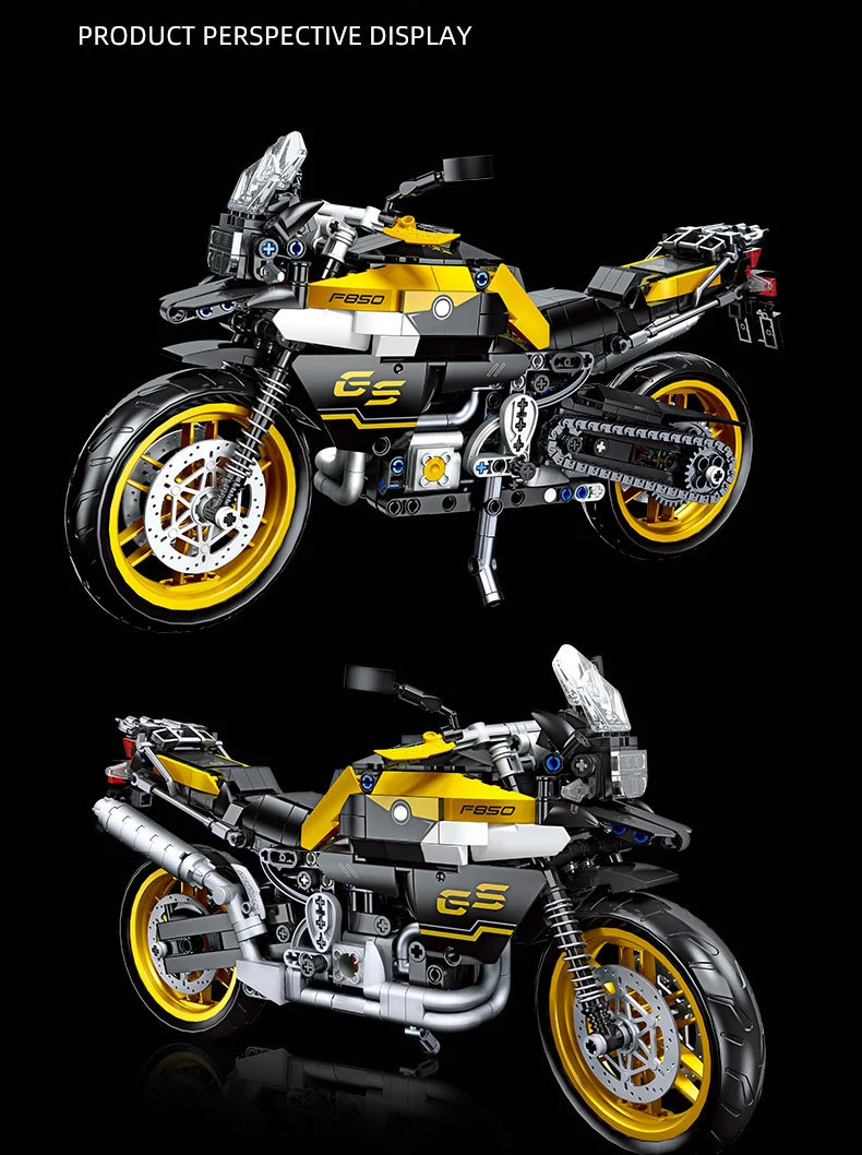 Deutschland Motorrad F-850GS Adventures Technischer Baustein Simulationsmotor-Modell Bausteine Sammlung für Jungen Geschenke – Detail 7