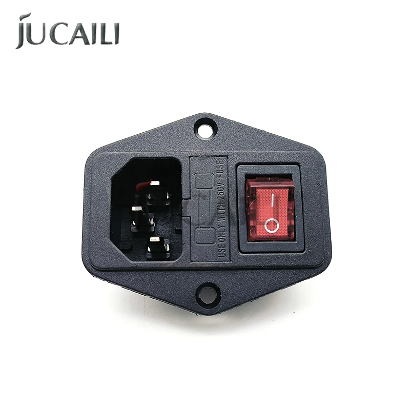 250V Power Socket 10A Fuse IO Switch Plug Power Switch 3 in 1 AC Part Red Black Printer Parts Fuse Supply Socket Outlet Triple