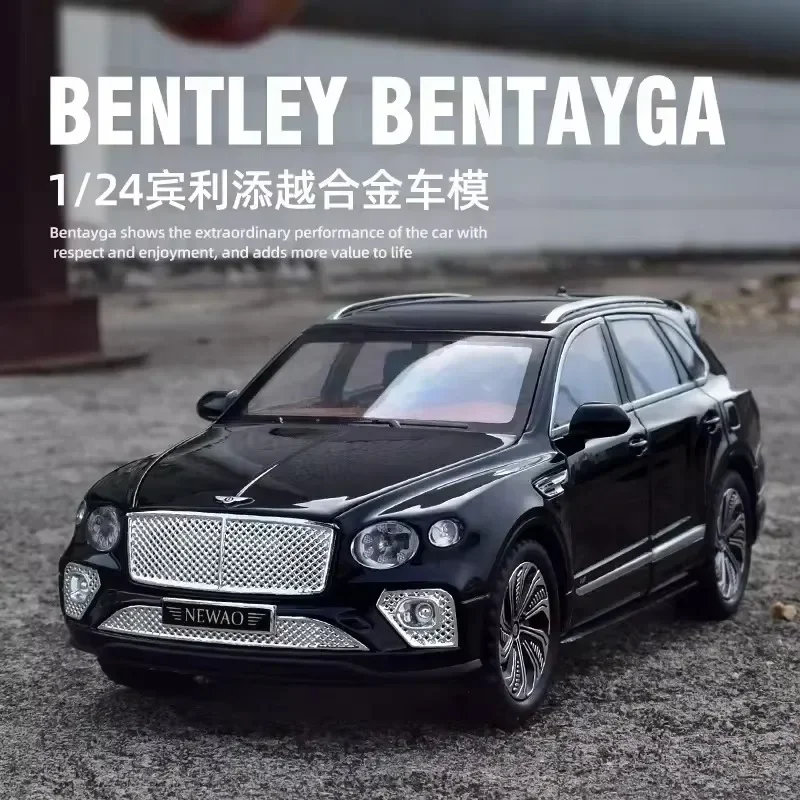 Modelo de carro de liga compatível para Bentley, Bentayga, Continental, Simulação GT, Pull Back, ornamentos para meninos, presentes, 1:24