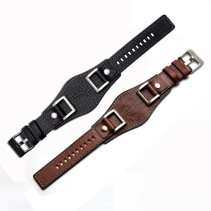 Cowhide strap For Fossil JR1157 Watchband 24mm Men Watch Band Strap High Quality Vintage Bracelet Retro Style Brown Black