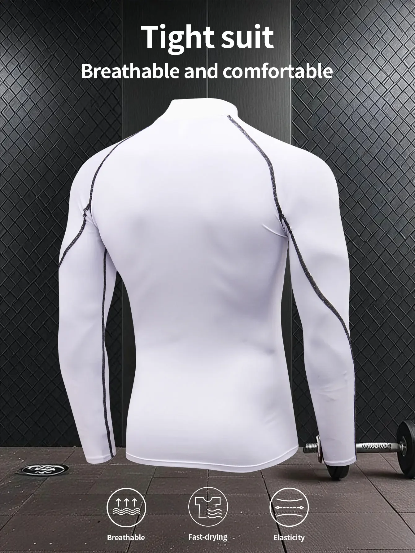 تي شيرت رجالي جديد بأكمام طويلة للرياضة واللياقة البدنية، مناسب للتمرين في الهواء الطلق وقميص التسوق غير الرسمي