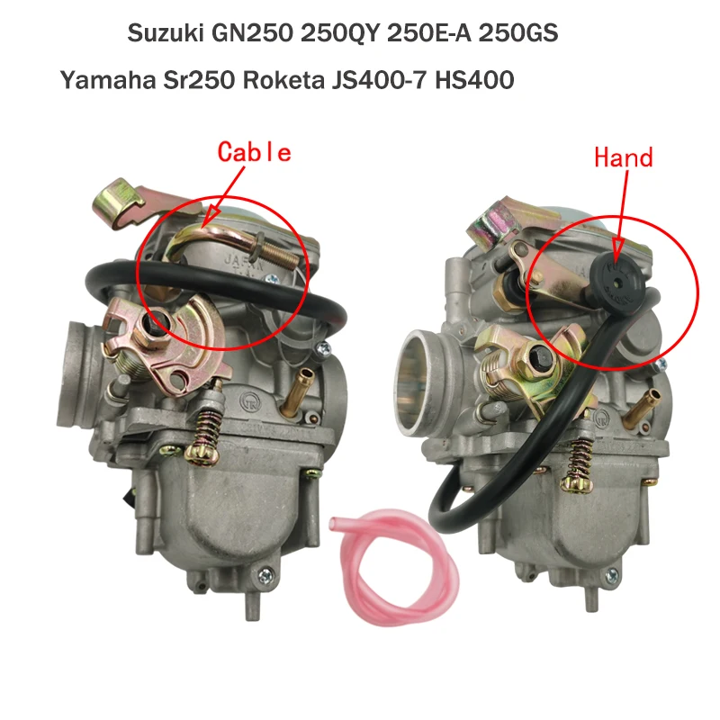 Carburador para Suzuki, GN 250, GN300, Dr250, Yamaha Sr250, Roketa Jianshe JS400-7, Hensim HS400, Scout, 300CC-400CCCarb