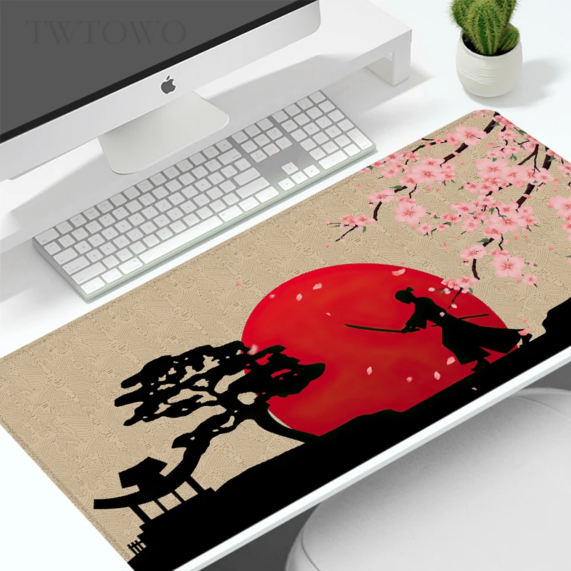 Mouse Pad Gaming Japanese Samurai XL Large Custom Home Mousepad XXL Mouse Mat Office Soft Non-Slip Office Accessories Mice Pad