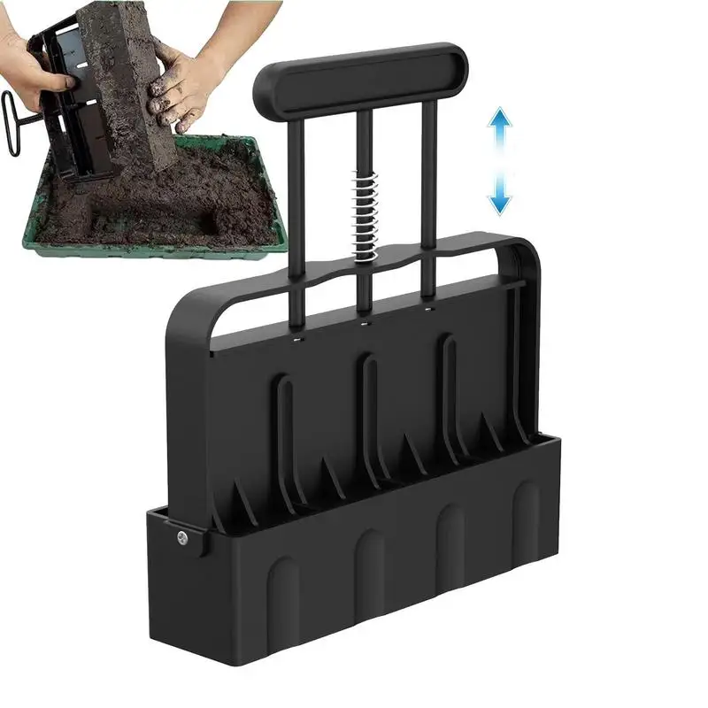 

Soil Block Maker Quad Soil Blocker With Comfort-Grip Handle 2 Inches Soil Blocking Tool For Garden Prep Seedling Making