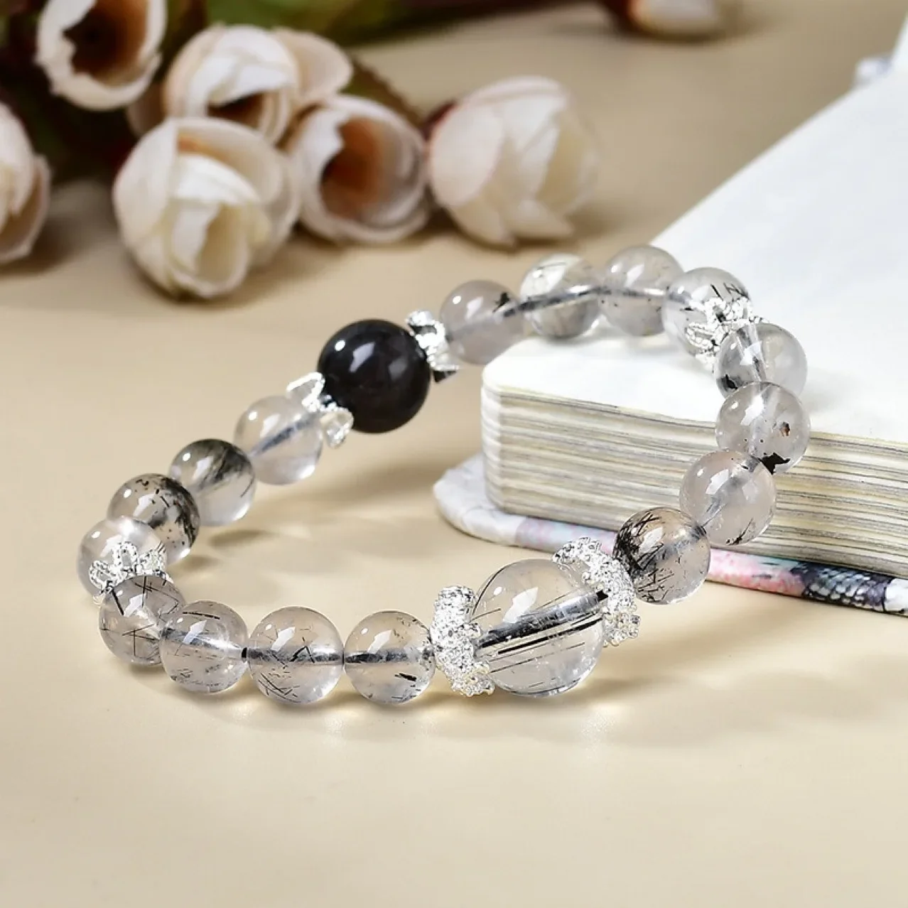 

Brunette Crystal Silver Yaoshi Bracelet Stylish Simple Ladies Lucky Bracelet, Gifts, Accessories