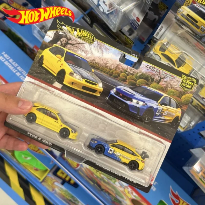 Hot Wheels Premium Pack 2 - Paquete Duo - '99 Honda Civic Tipo R Y Honda Civic Tipo R BMW 320 GRUPO 5 JBL01 Modelo de coche Juguetes
