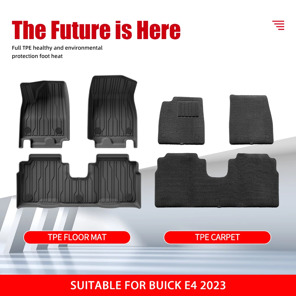 All Weather 3D TPE Car Mats for BUICK E4 2023 Car Floor Mats Custom Waterproof Electra Car Interior Accessories Foot Mat