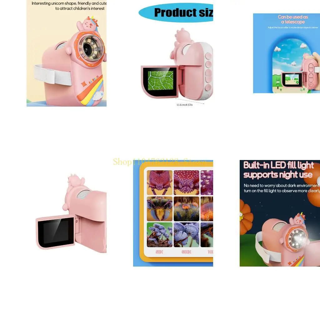 Kinder Handheld Digital Mikroskop 2 Zoll Farbbildschirm 500-1000X Kamera LED Vergrößerungswerkzeug Für Bildungszwecke