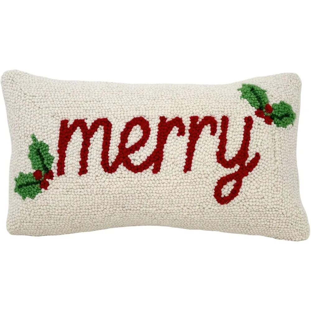 

Christmas Merry Pillow, 9x16 inches, Ideal for Couch or Dorm