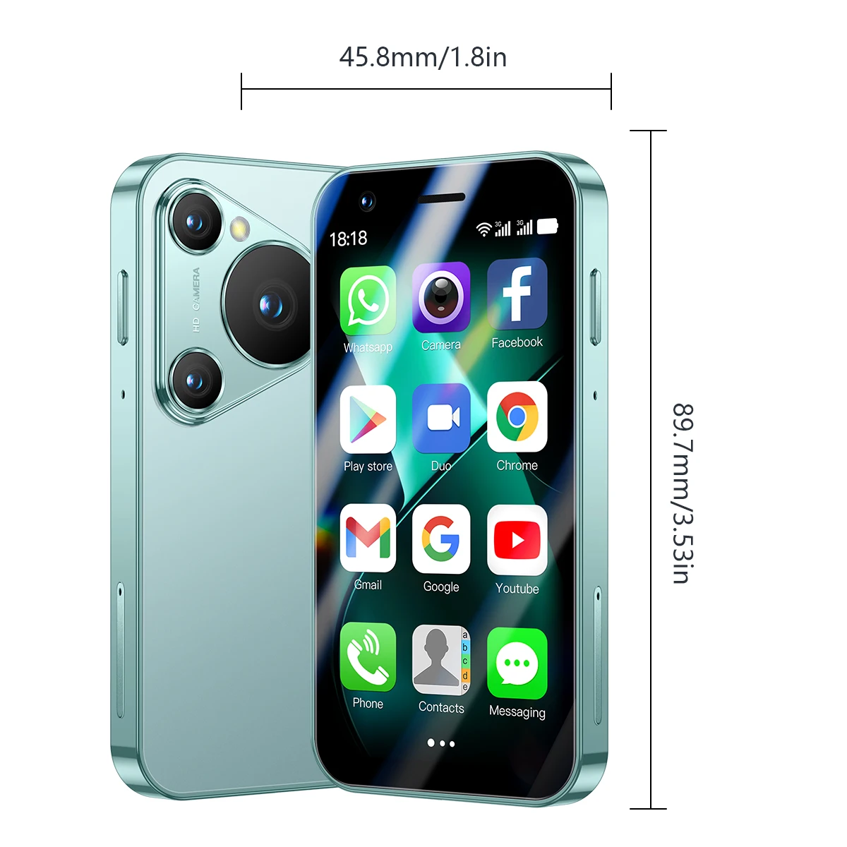 هاتف ذكي صغير يعمل بنظام أندرويد مع ذاكرة 2 + 16 جيجابايت نظام أندرويد 8.1 ثنائي الشريحة وضع الاستعداد المزدوج يدعم نظام تحديد المواقع شاشة 3 بوصة الإصدار العالمي #4