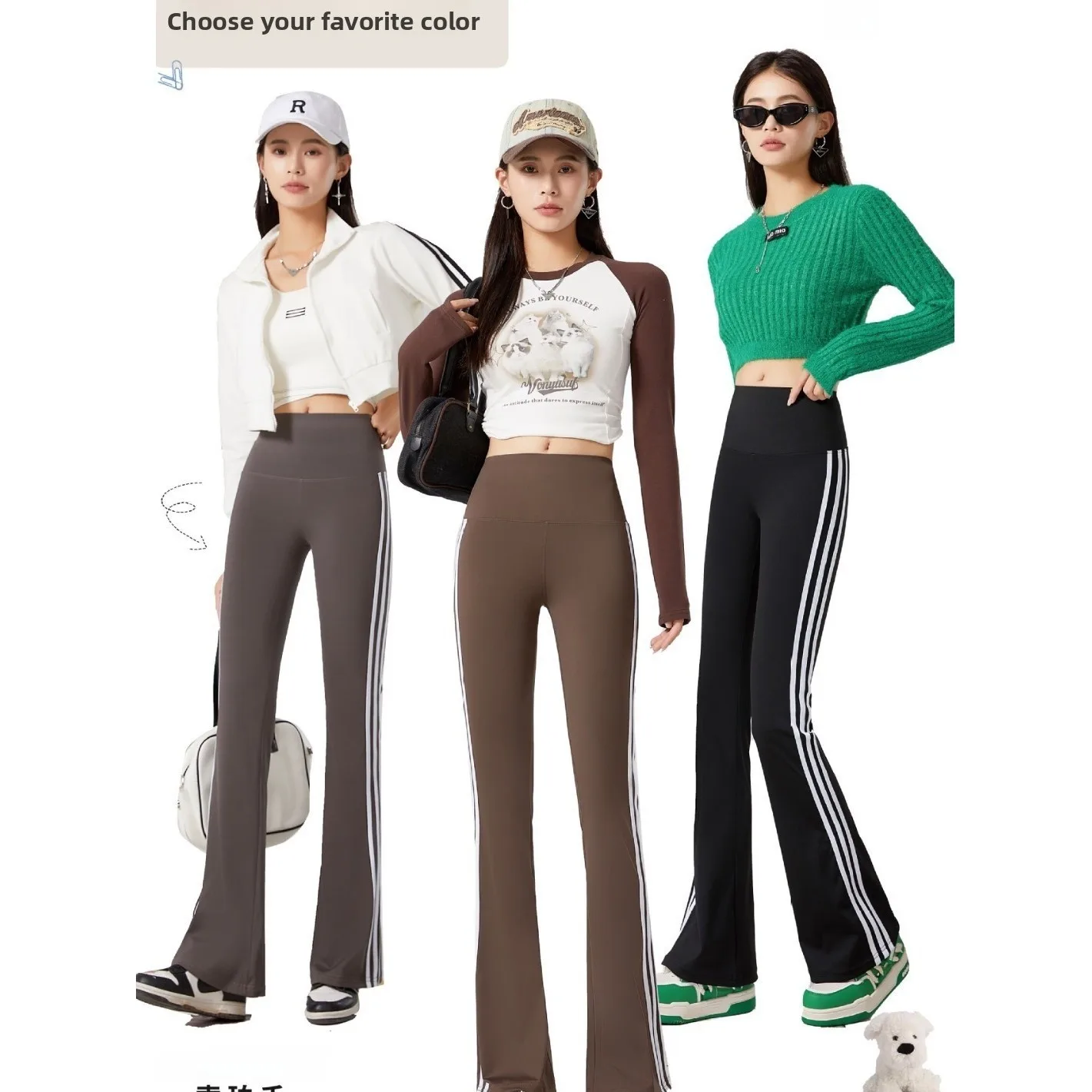 ハイウエストヨガパンツ レディース 夏用 着痩せ ロング丈 マイクロフレア お腹シェイプ ベビースーツパンツ