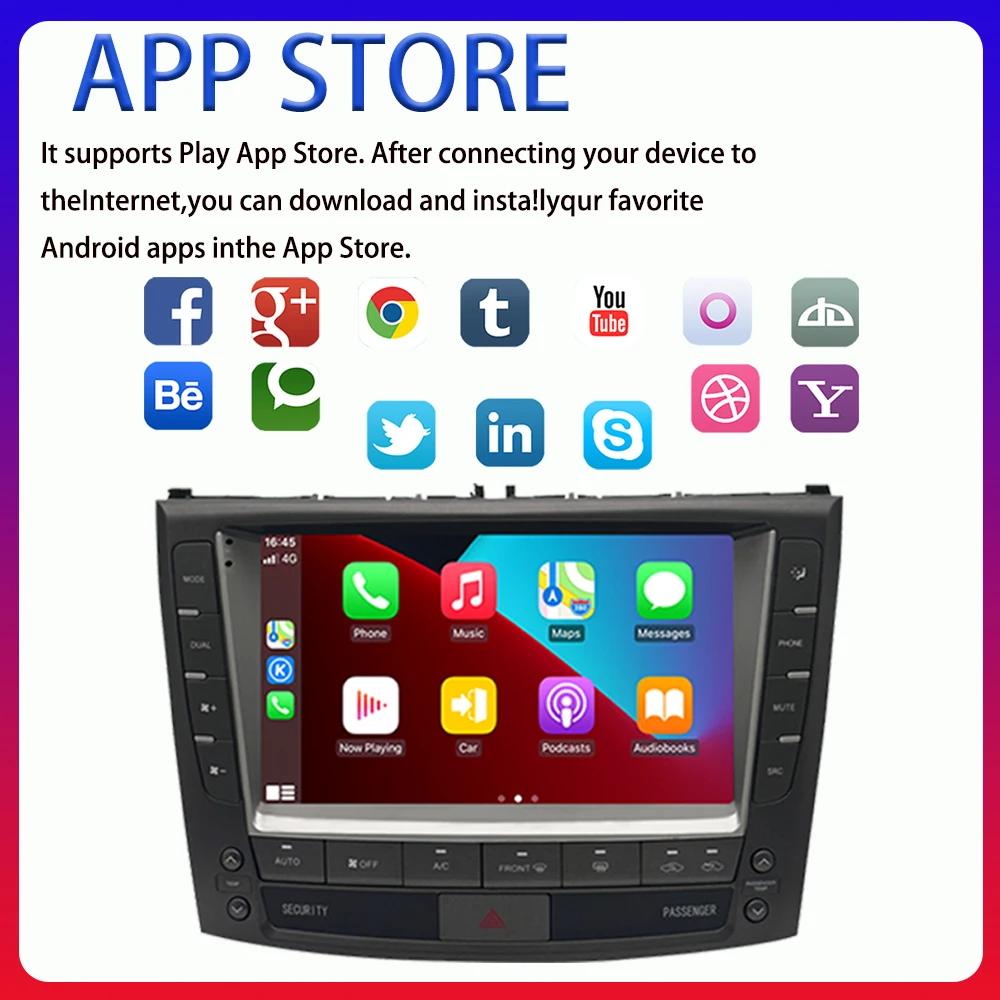 9 "أندرويد Carplay مشغل فيديو السيارة الوسائط المتعددة شاشة ستيريو لكزس IS200 IS250 IS300 IS350 #5