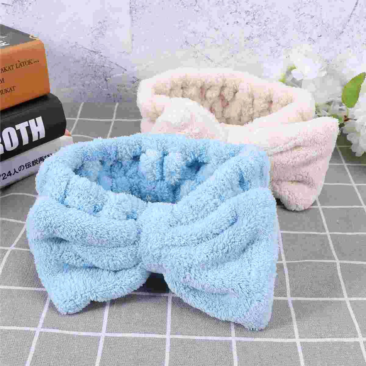 

2 Pcs Hair Bands Coral Makeup Headband Yoga Accessories Bow-knot Hairpin Headgear Washing Miss